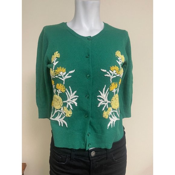 Embroidered Cardigan Sweater 